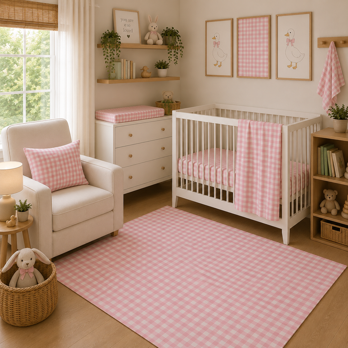 Blush Gingham Nursery Set
