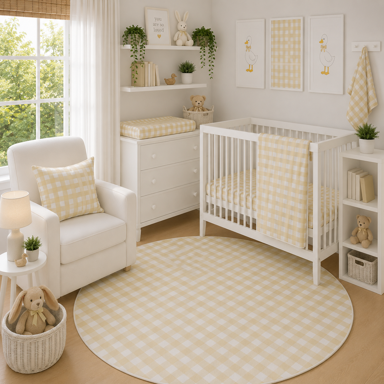 Butter Gingham Nursery Set