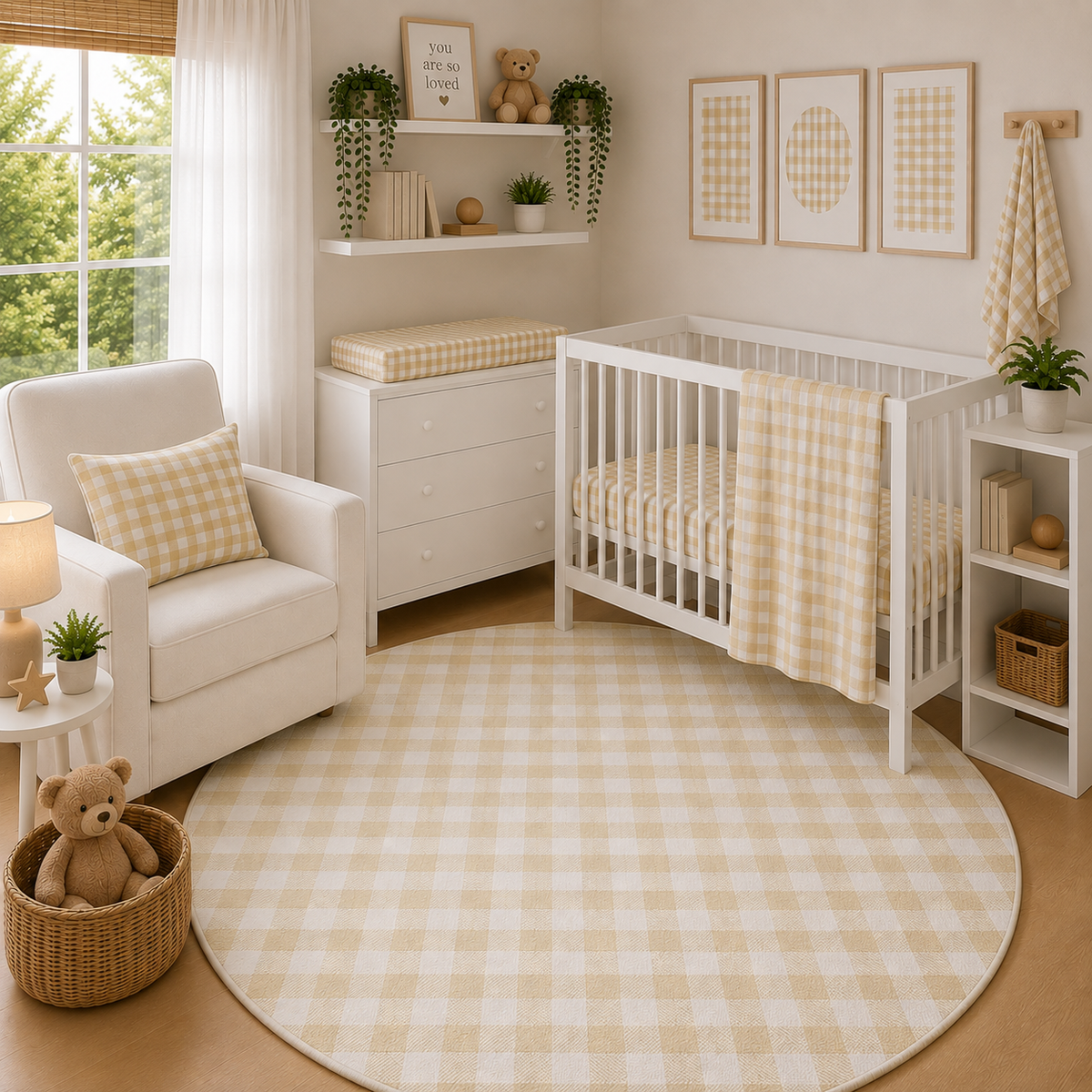 Butter Gingham Nursery Set