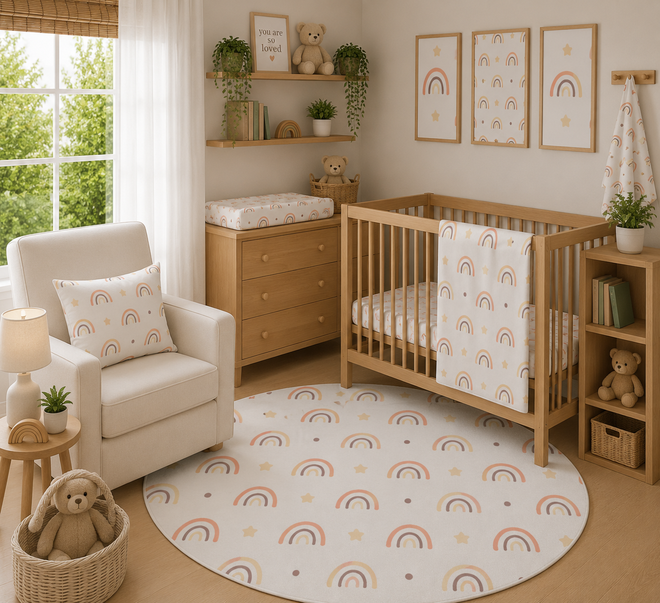 Peach Rainbow Nursery Set