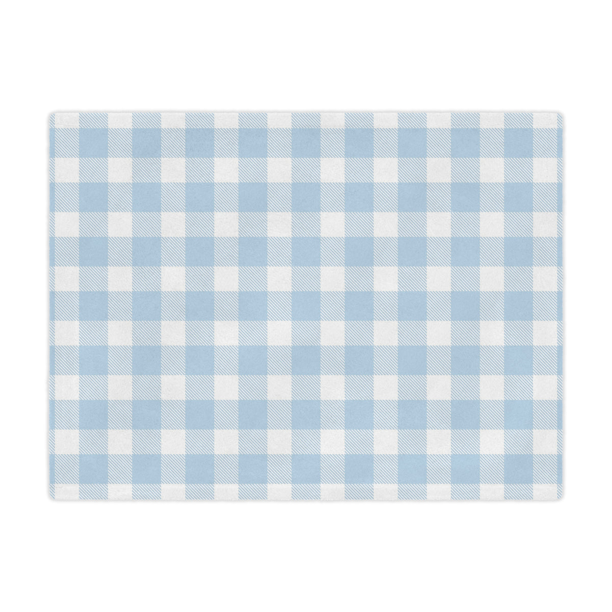 Baby Blue Gingham Minky Baby Blanket