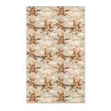 Vintage plane nursery area rug in tan and brown