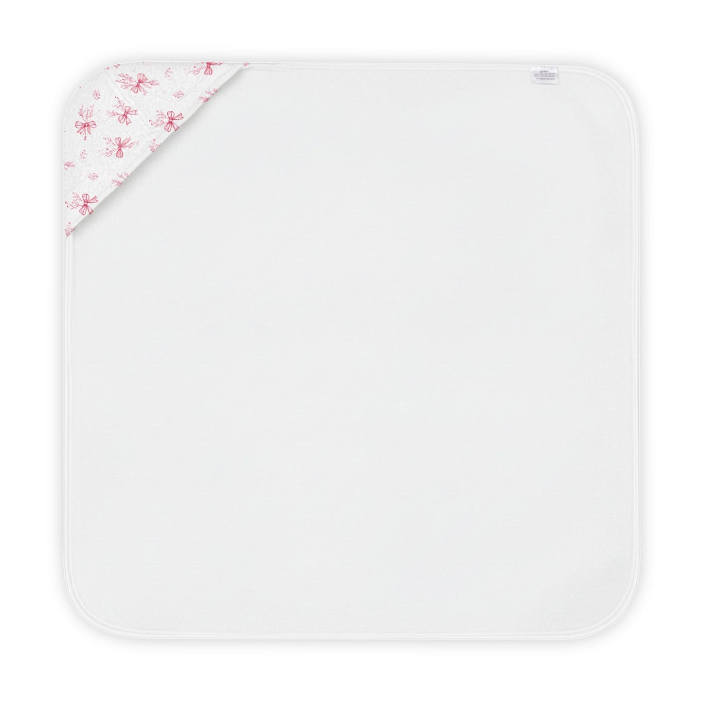 Raspberry toile hooded baby towel in soft cotton blend