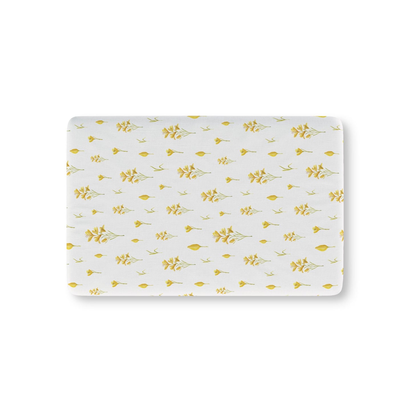 Golden Meadow fitted crib sheet on a nursery crib mattress