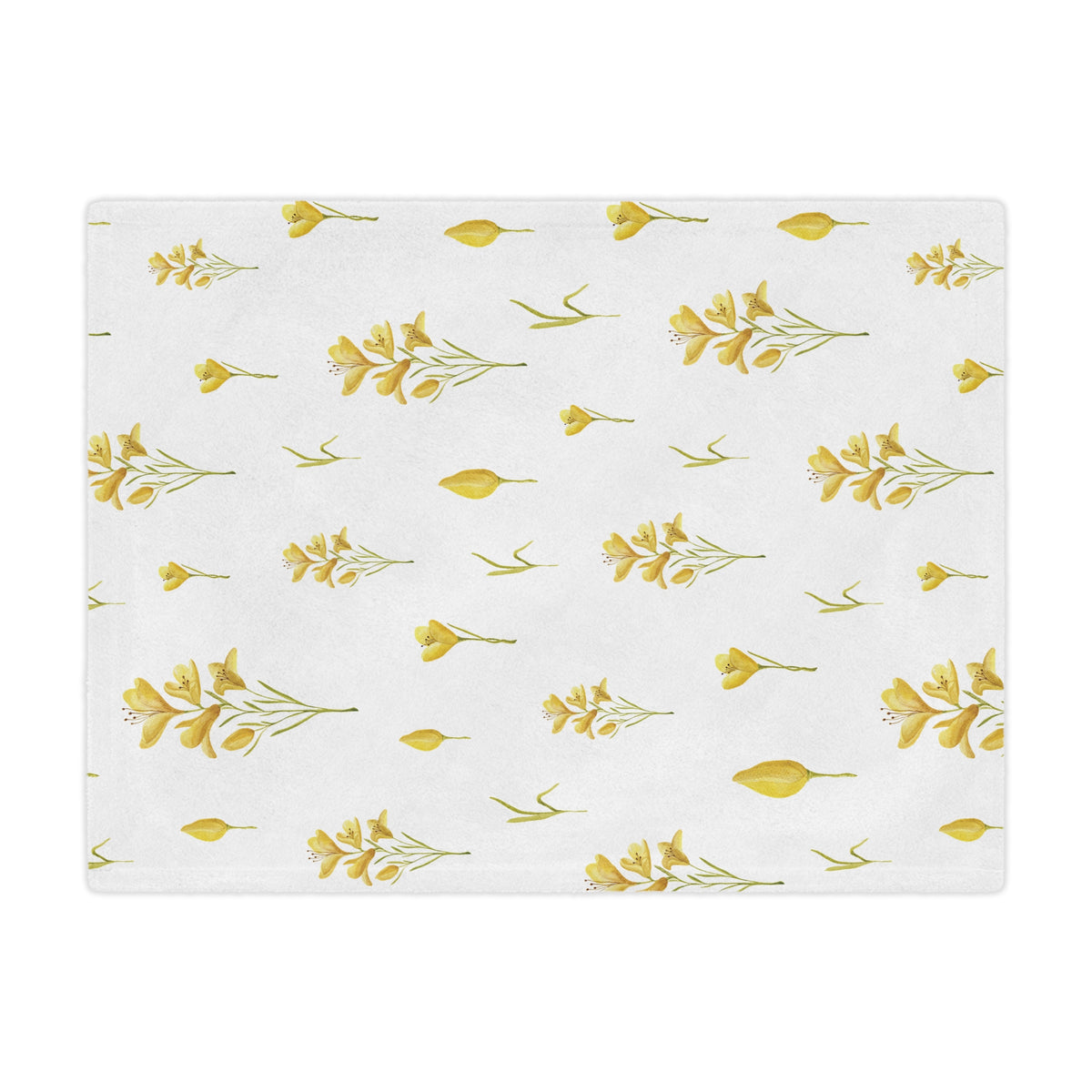Soft minky blanket with the Golden Meadow freesia print