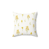 Golden Meadow decorative nursery pillow on a glider chair
