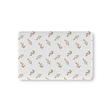 Linen Leaf fitted crib sheet on a nursery crib mattress