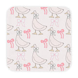 Ribbon Goose hooded baby towel wrapped around a baby