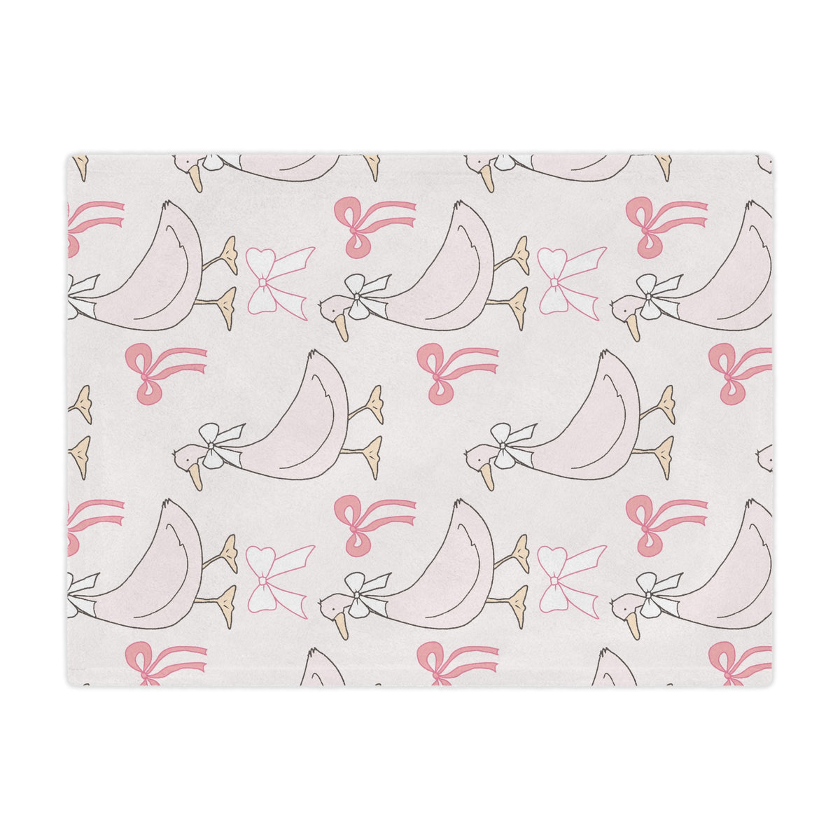 Soft minky blanket with the Ribbon Goose print