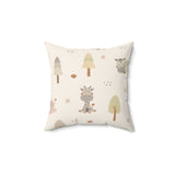 Sleepy safari nursery pillow on a glider chair
