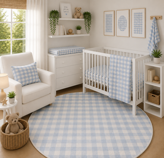 Baby Blue Gingham Nursery Set
