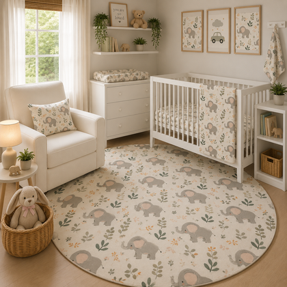 Little Elephants nursery set, safari nursery decor for boys