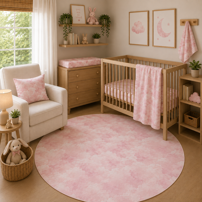 Pink Watercolor Clouds Nursery Set