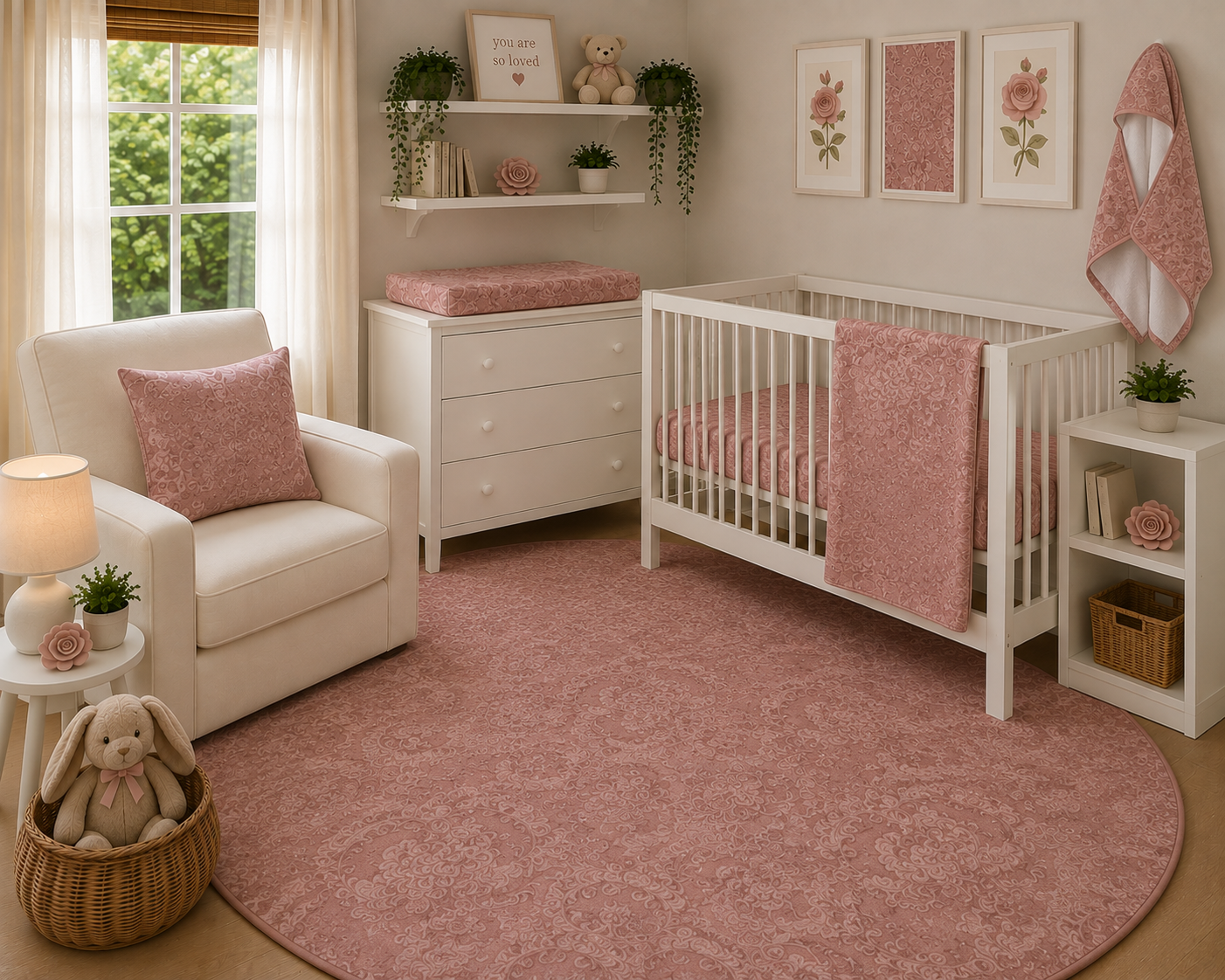 Rose Damask Nursery Set