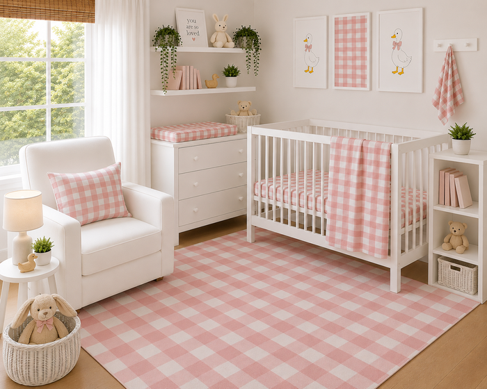 Rose Gingham Nursery Set