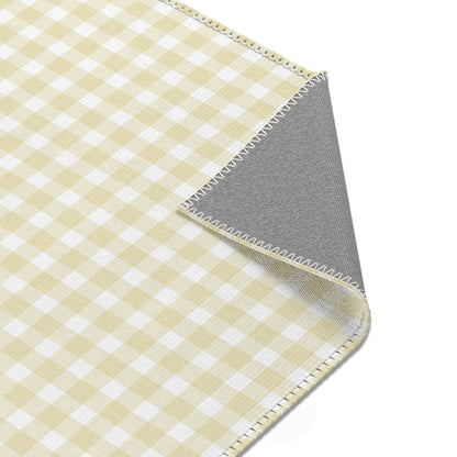 Butter Gingham Nursery Area Rug