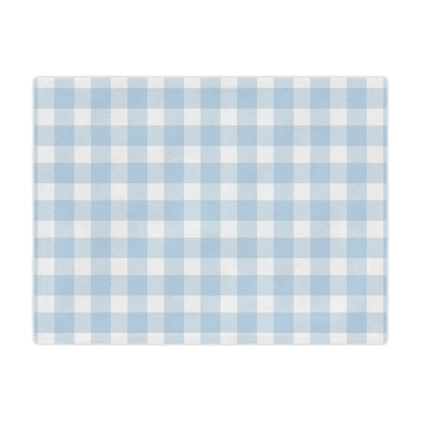 Baby Blue Gingham Minky Baby Blanket