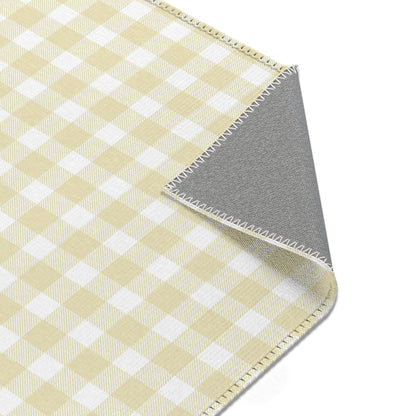 Butter Gingham Nursery Area Rug