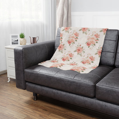 P51 - Minky Blanket - Vintage Pink Roses