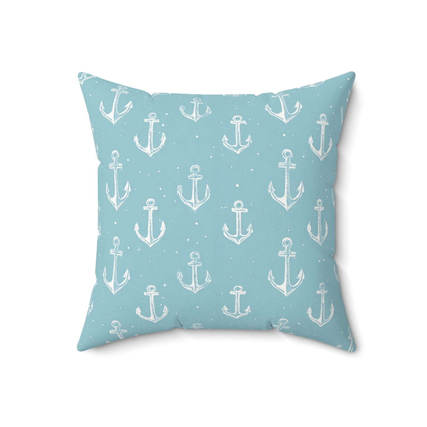 Close-up of the faux suede texture on a nautical nursery pillow