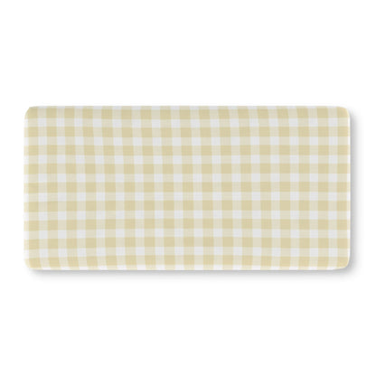 Butter Gingham Crib Sheet
