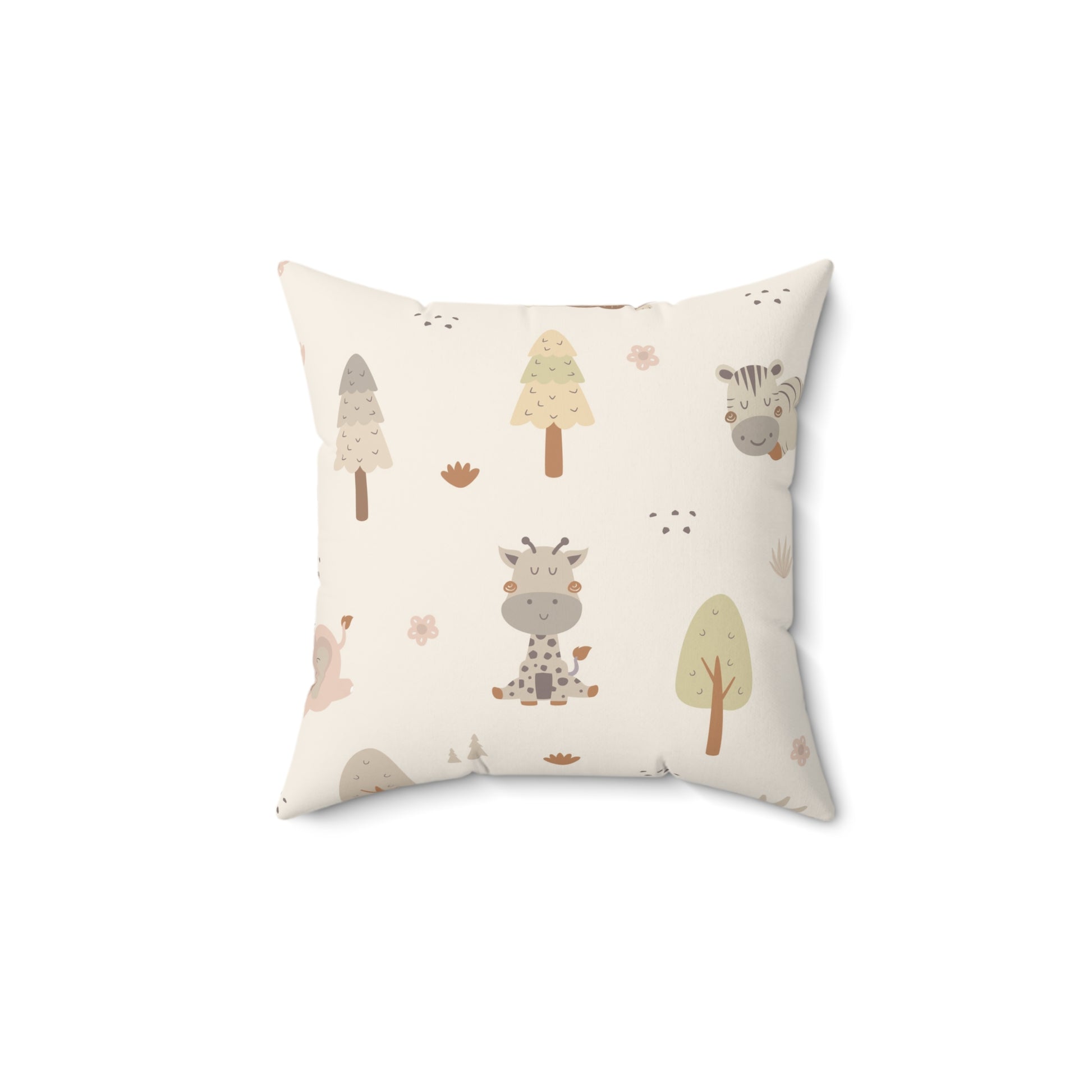 Sleepy safari nursery pillow on a glider chair