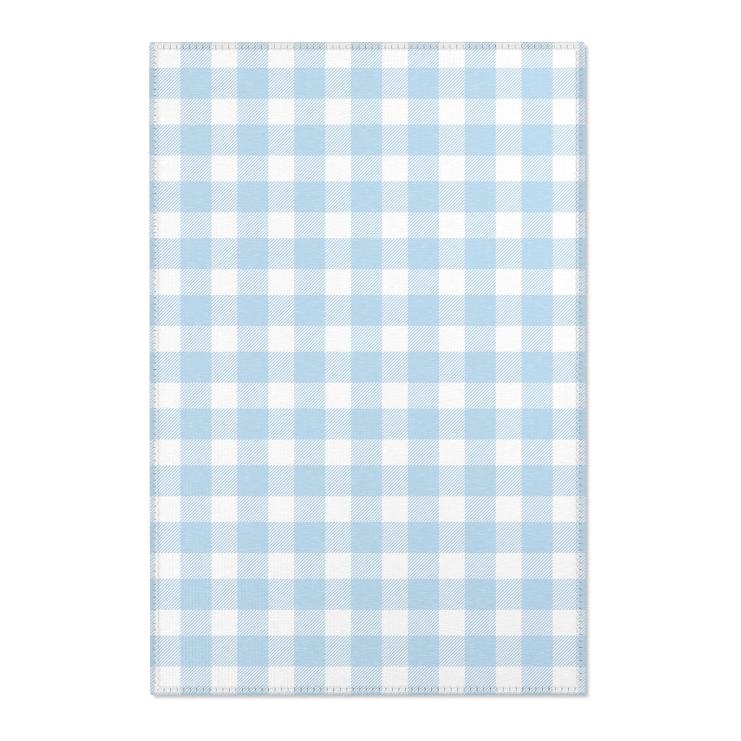Baby Blue Gingham Nursery Area Rug