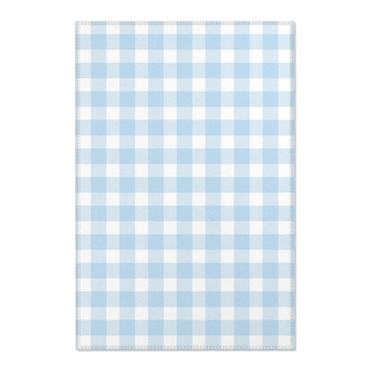 Baby Blue Gingham Nursery Area Rug
