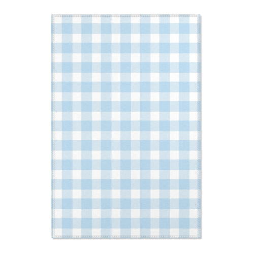 Baby Blue Gingham Nursery Area Rug