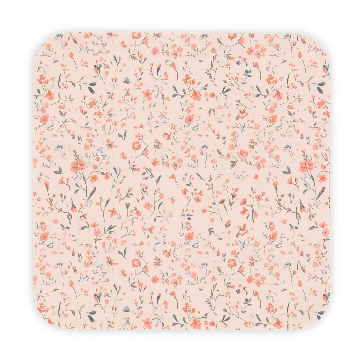P53 - Hooded Baby Towel - Vintage Floral Pink/Green
