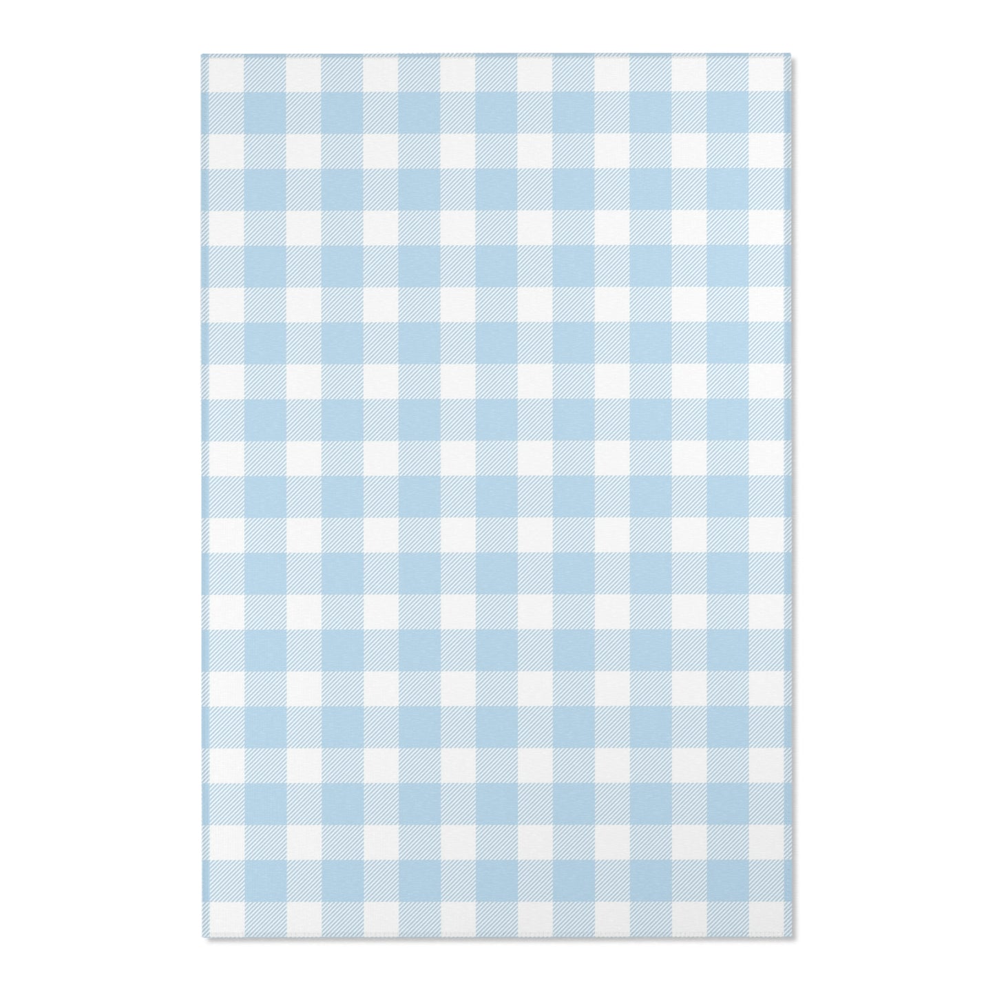 Baby Blue Gingham Nursery Area Rug