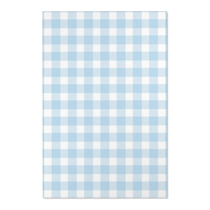 Baby Blue Gingham Nursery Area Rug