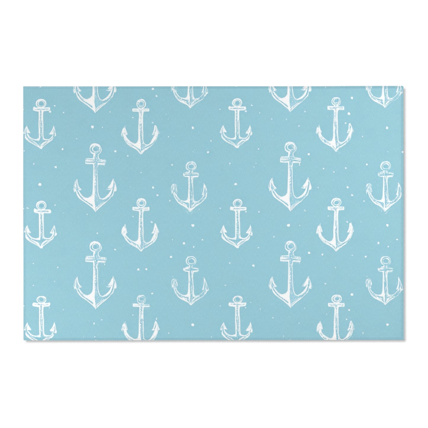 Corner detail of the nautical anchor nursery rug