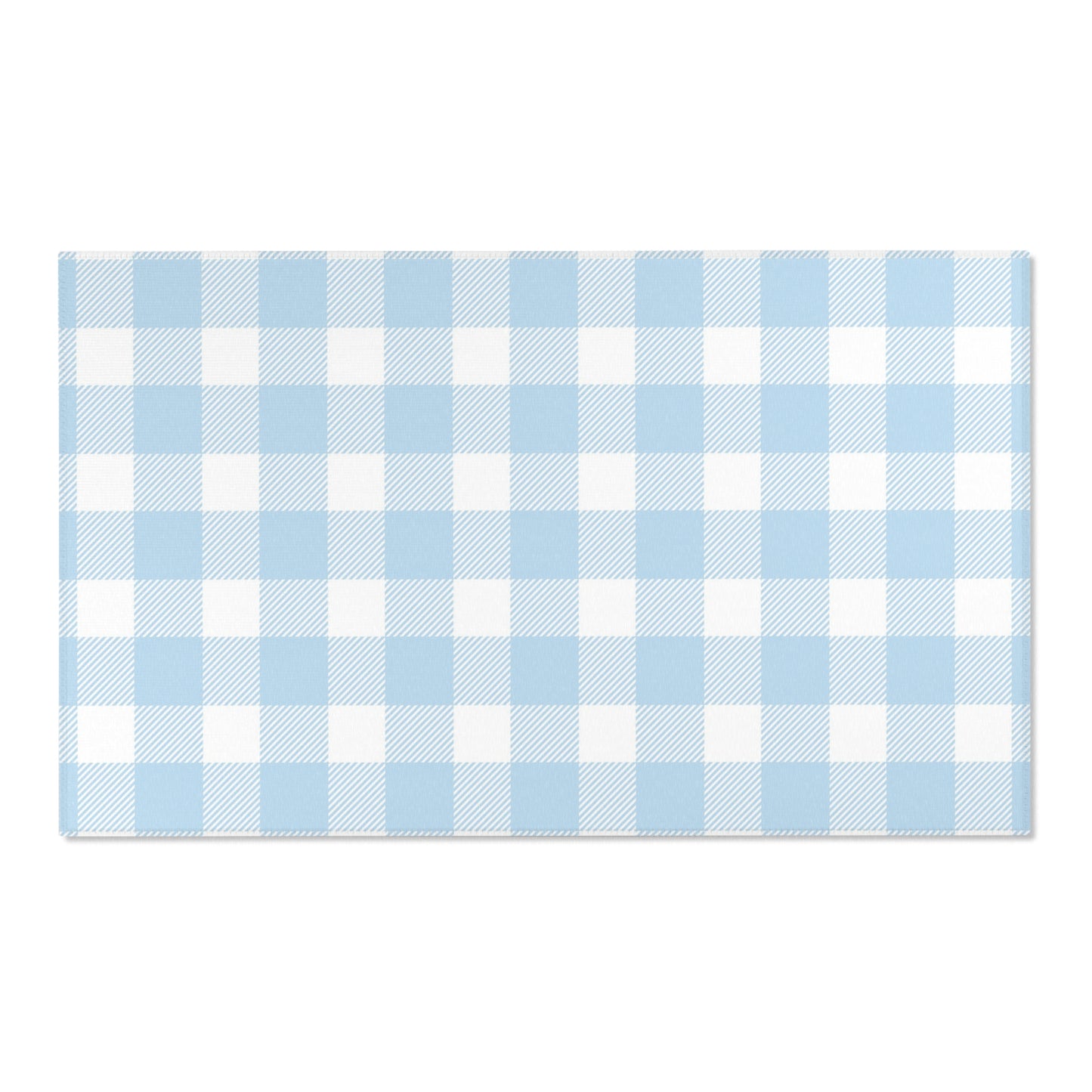 Baby Blue Gingham Nursery Area Rug