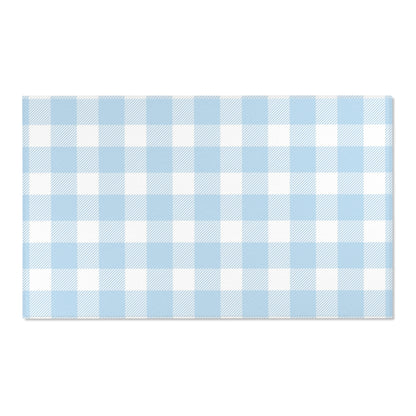 Baby Blue Gingham Nursery Area Rug