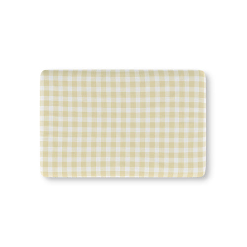 Butter Gingham Crib Sheet