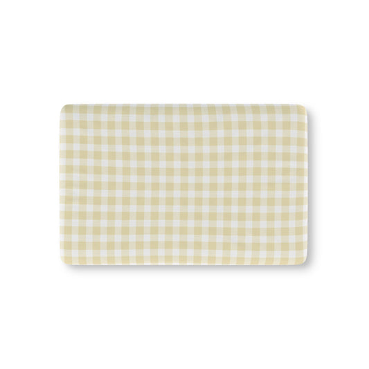 Butter Gingham Crib Sheet