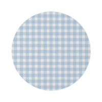 Baby Blue Gingham Nursery Round Rug