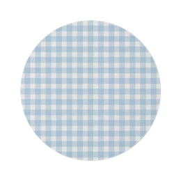 Baby Blue Gingham Nursery Round Rug