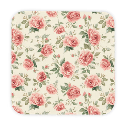 P50 - Hooded Baby Towel - Vintage Pink/Green Floral