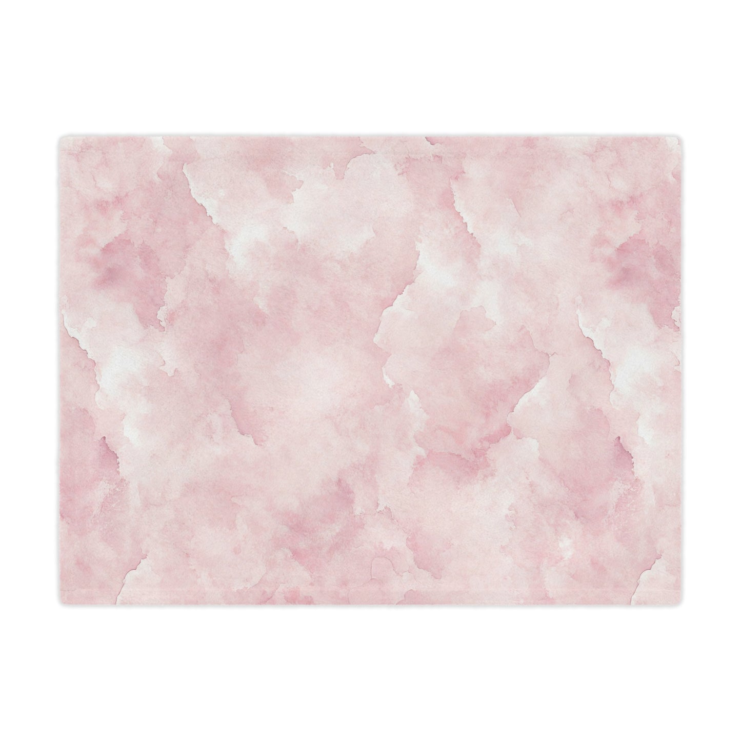 Close-up of the plush minky texture on a pink watercolor baby blanket