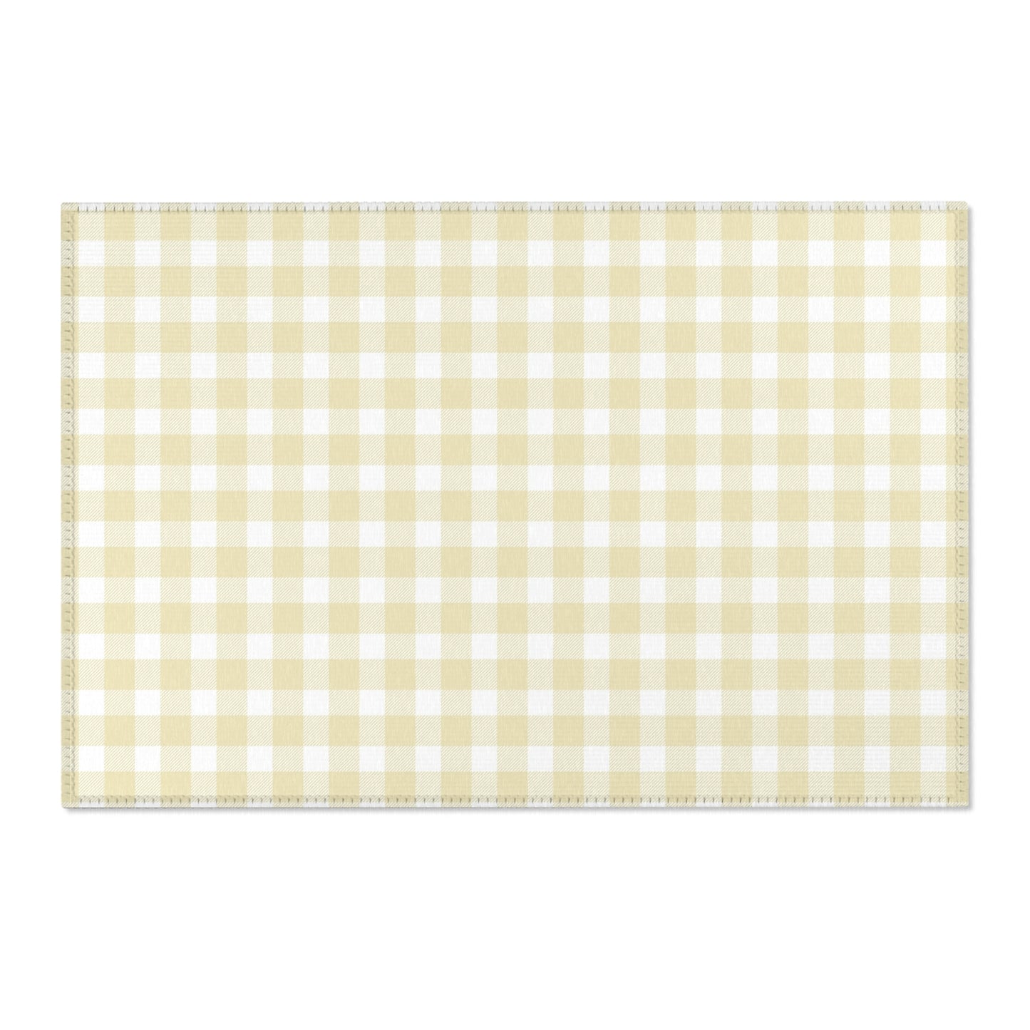 Butter Gingham Nursery Area Rug
