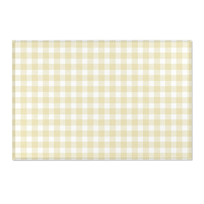 Butter Gingham Nursery Area Rug
