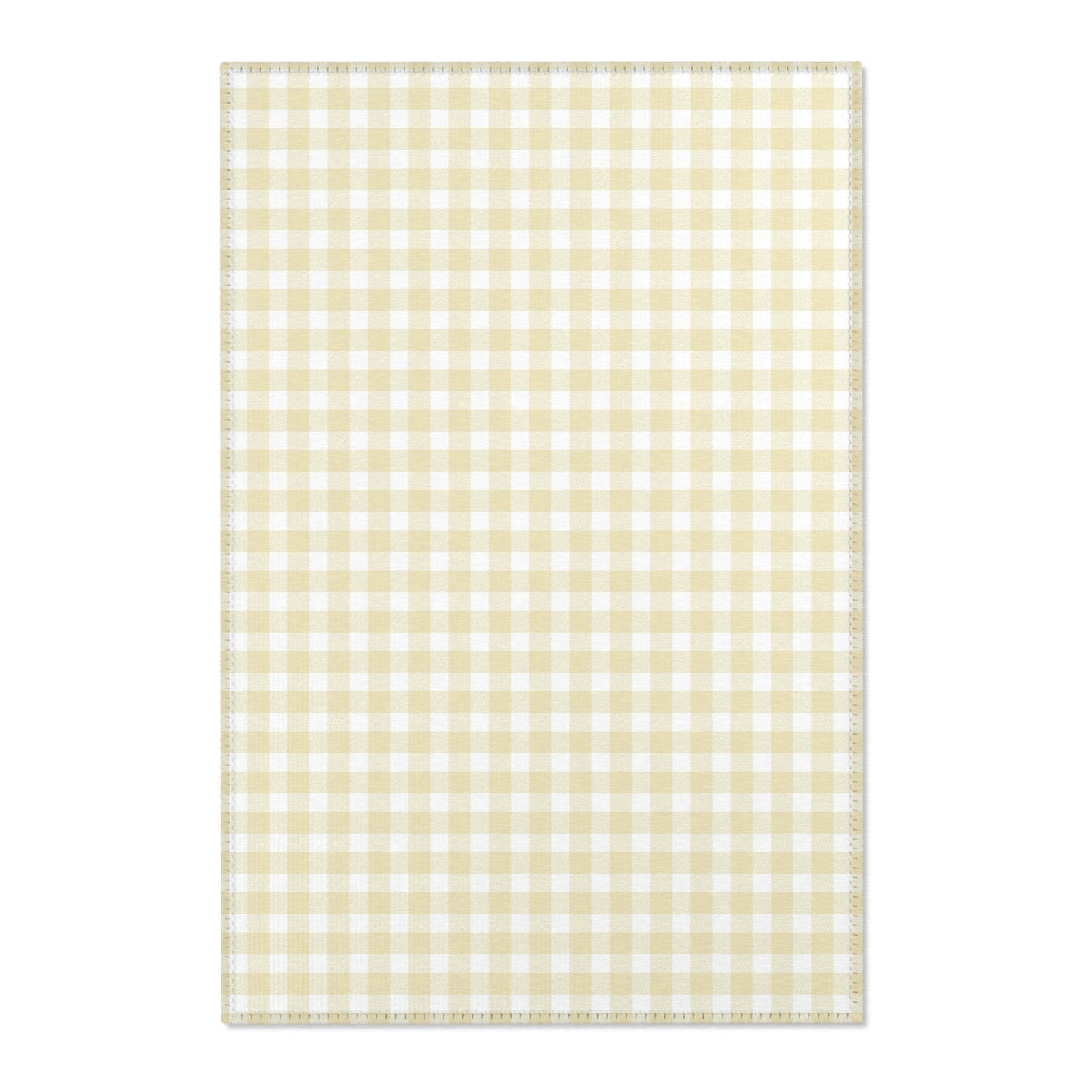 Butter Gingham Nursery Area Rug
