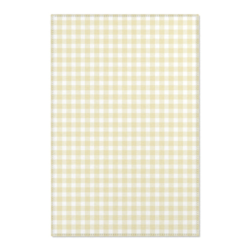 Butter Gingham Nursery Area Rug
