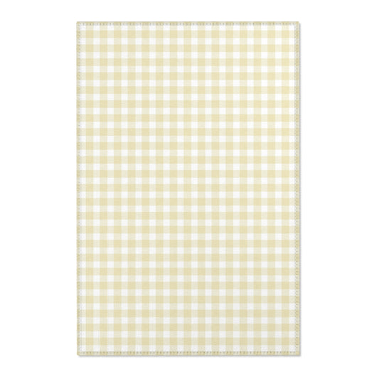 Butter Gingham Nursery Area Rug