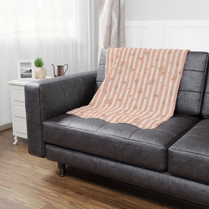 P52 - Minky Blanket - Vintage Floral Stripes