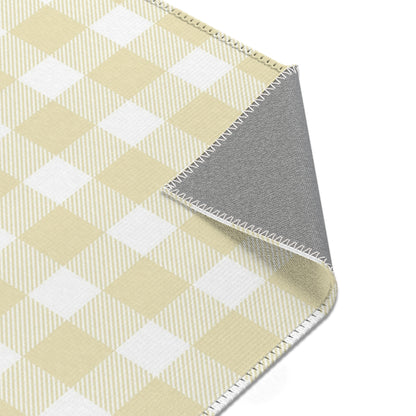 Butter Gingham Nursery Area Rug
