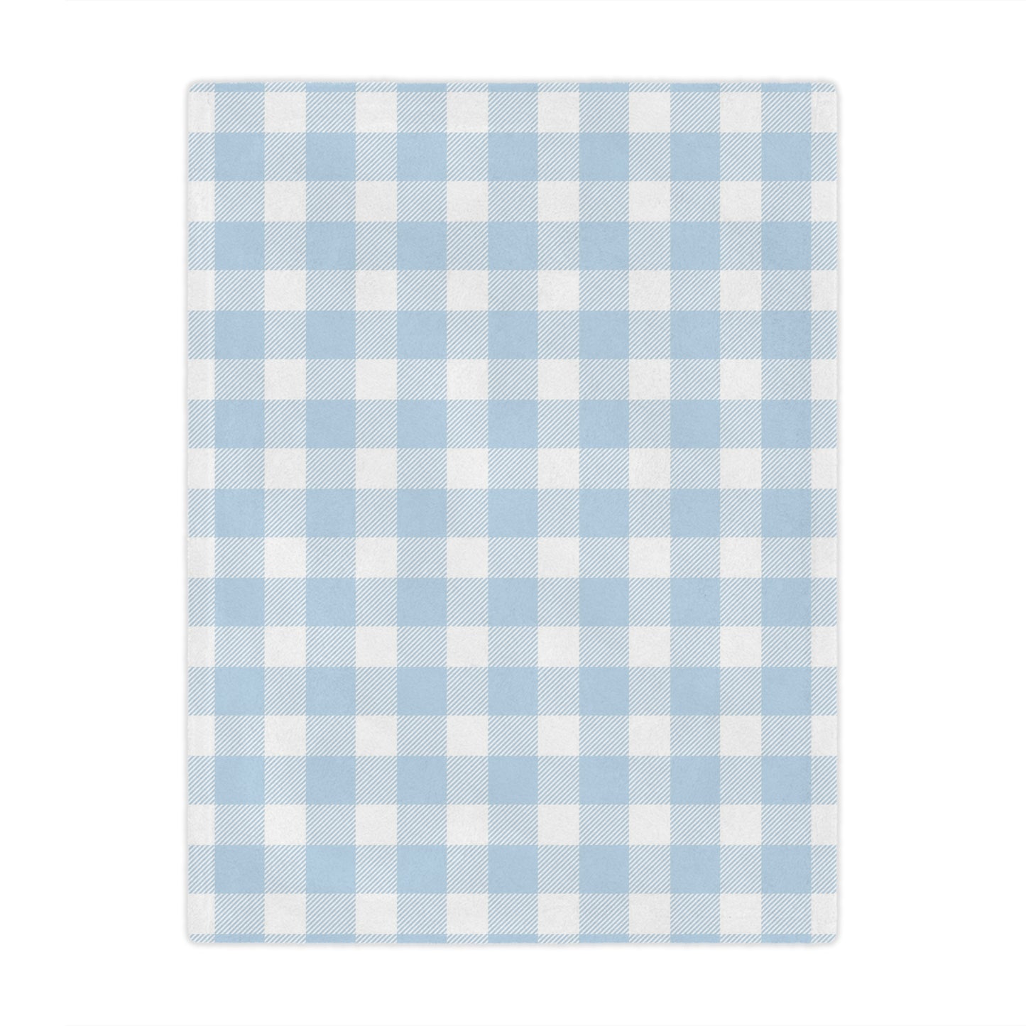 Baby Blue Gingham Minky Baby Blanket