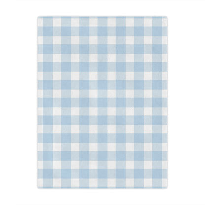 Baby Blue Gingham Minky Baby Blanket